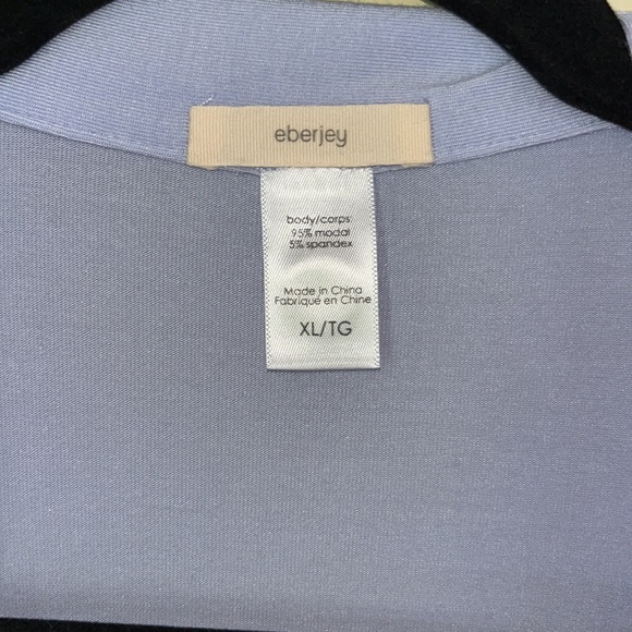 Eberjey Gisele Long Sleeve Tuxedo Pajama Top Periwinkle Blue (Extra Large) - Picture 2 of 5
